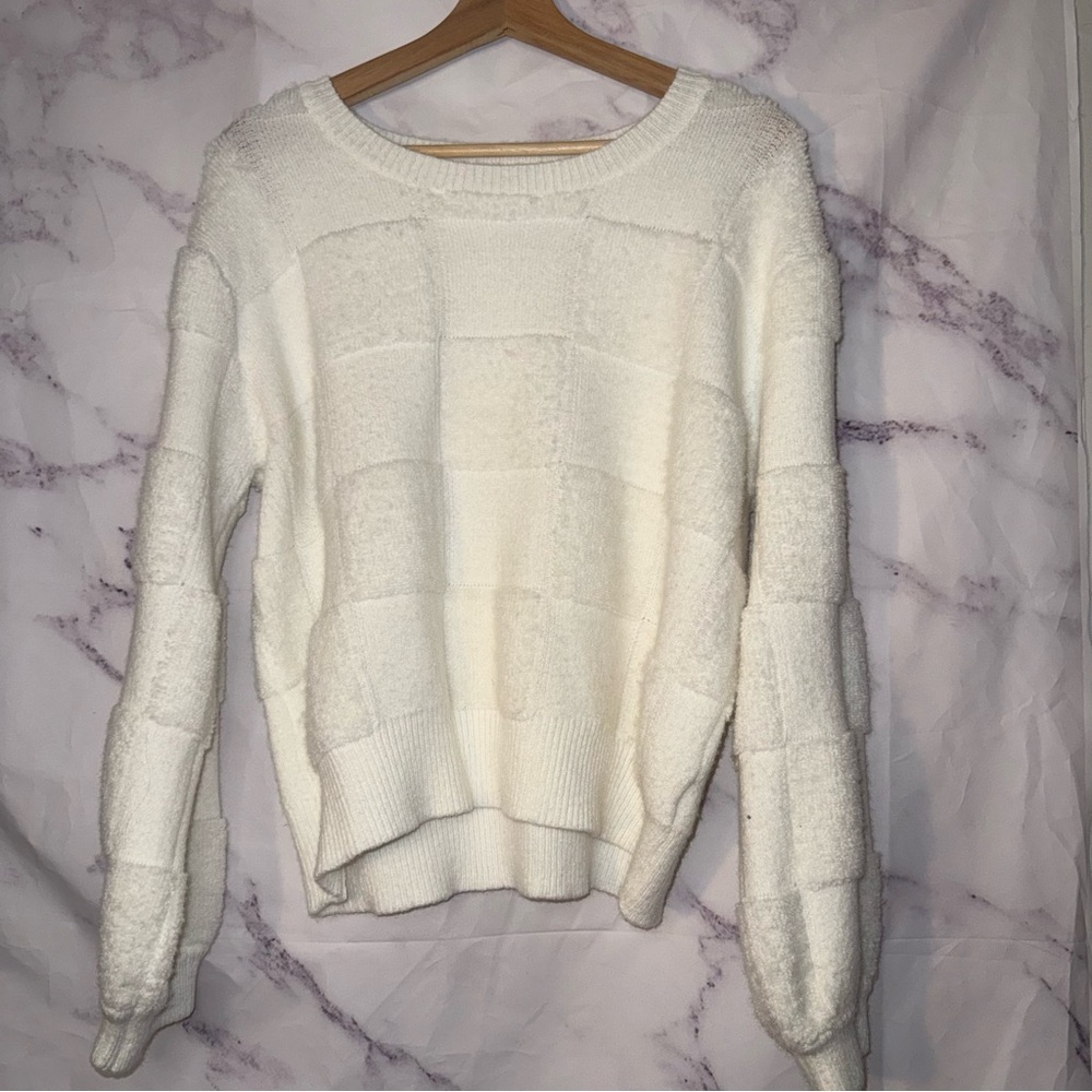 Vintage Havana Textured Check Knit Sweater